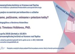 Vranov: odborný seminár s Timoteou Vráblovou Kniznica - I