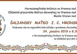 Vranov: pozvánka na regionálne kolo súťaže – Šaliansky Maťko Saliansky_Matko-I