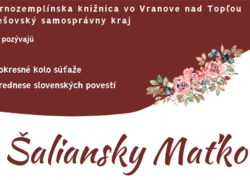 Vranov: pozvánka na regionálne kolo súťaže Šaliansky Maťko 2025 Salinsky Matko